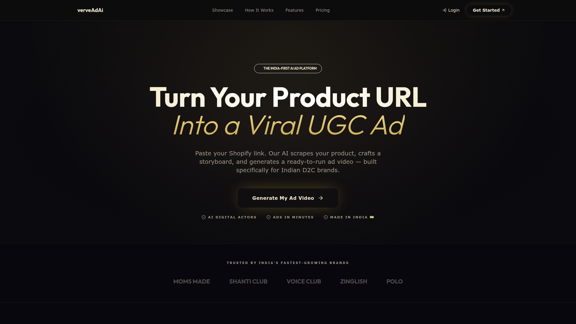 VervAd — Turn a product URL into a viral UGC ad.