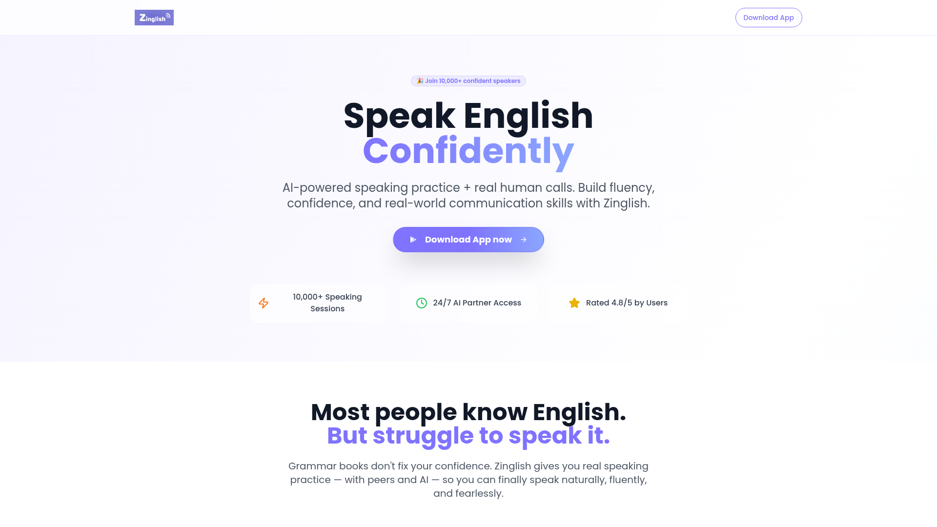 Zinglish — Speak English confidently.